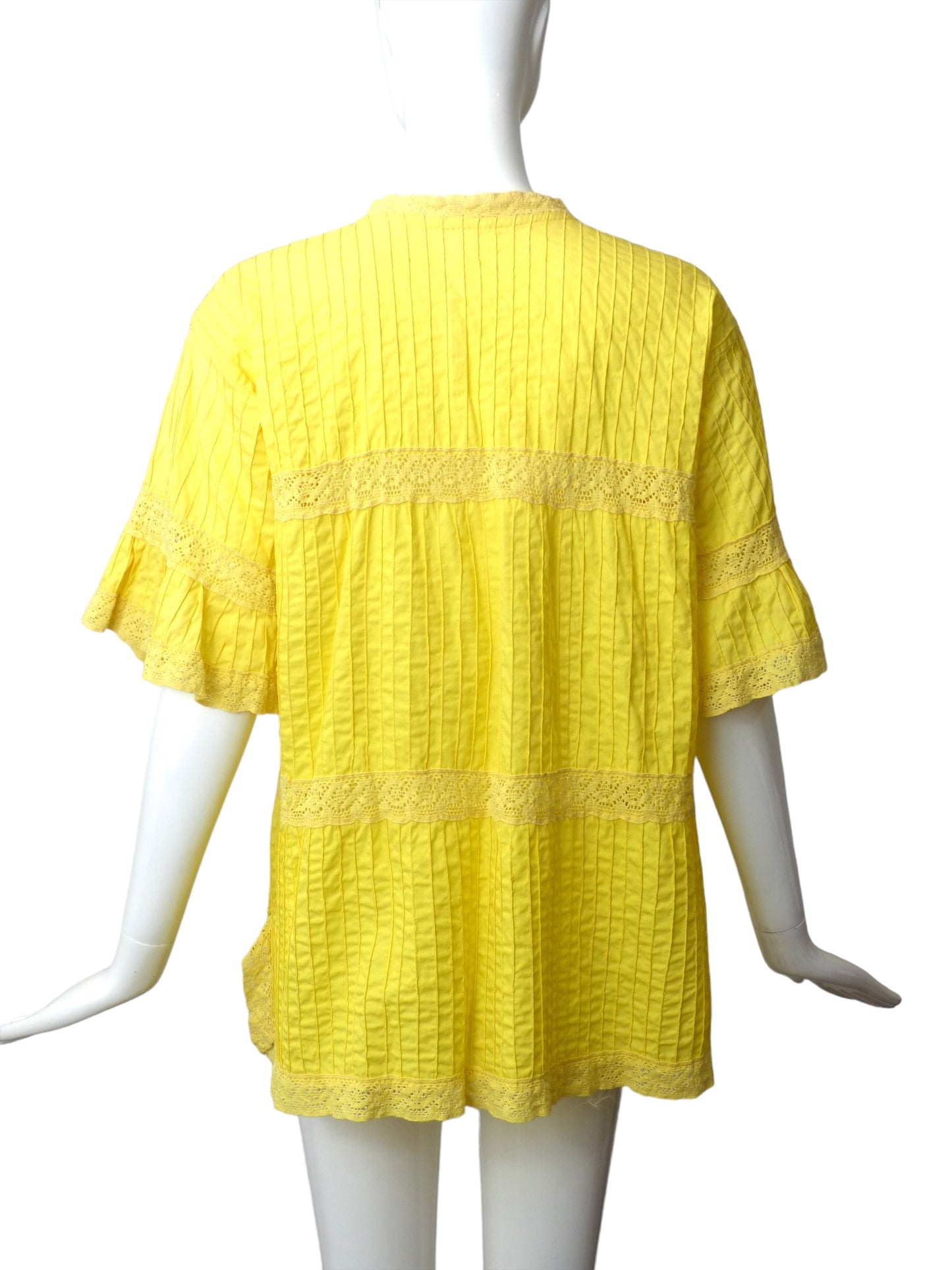 1960s Yellow Cotton Beach Jacket, Size 8