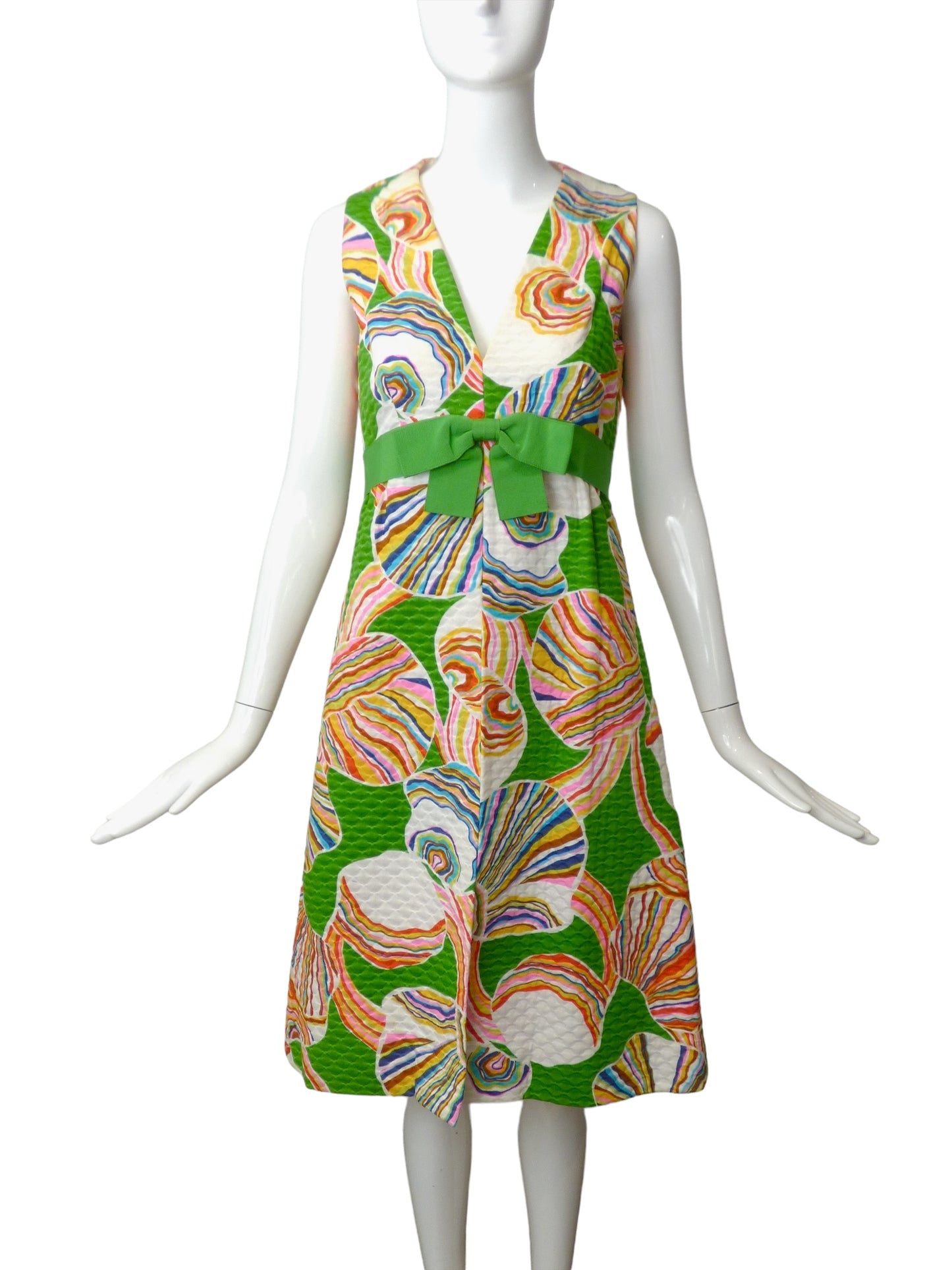 MOLLIE PARNIS- 1960s Cotton Print Dress, Size 6