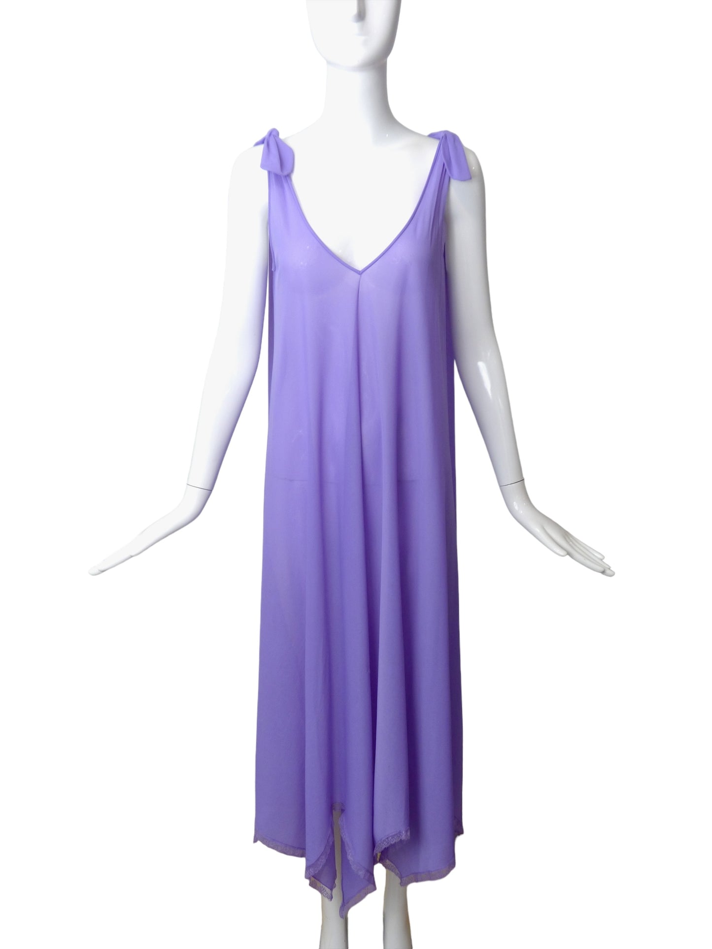 LUCIE ANN-1970s  Purple  Knit Nightgown, Size 8