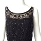 1960s Black Beaded Evening Gown, Size 8