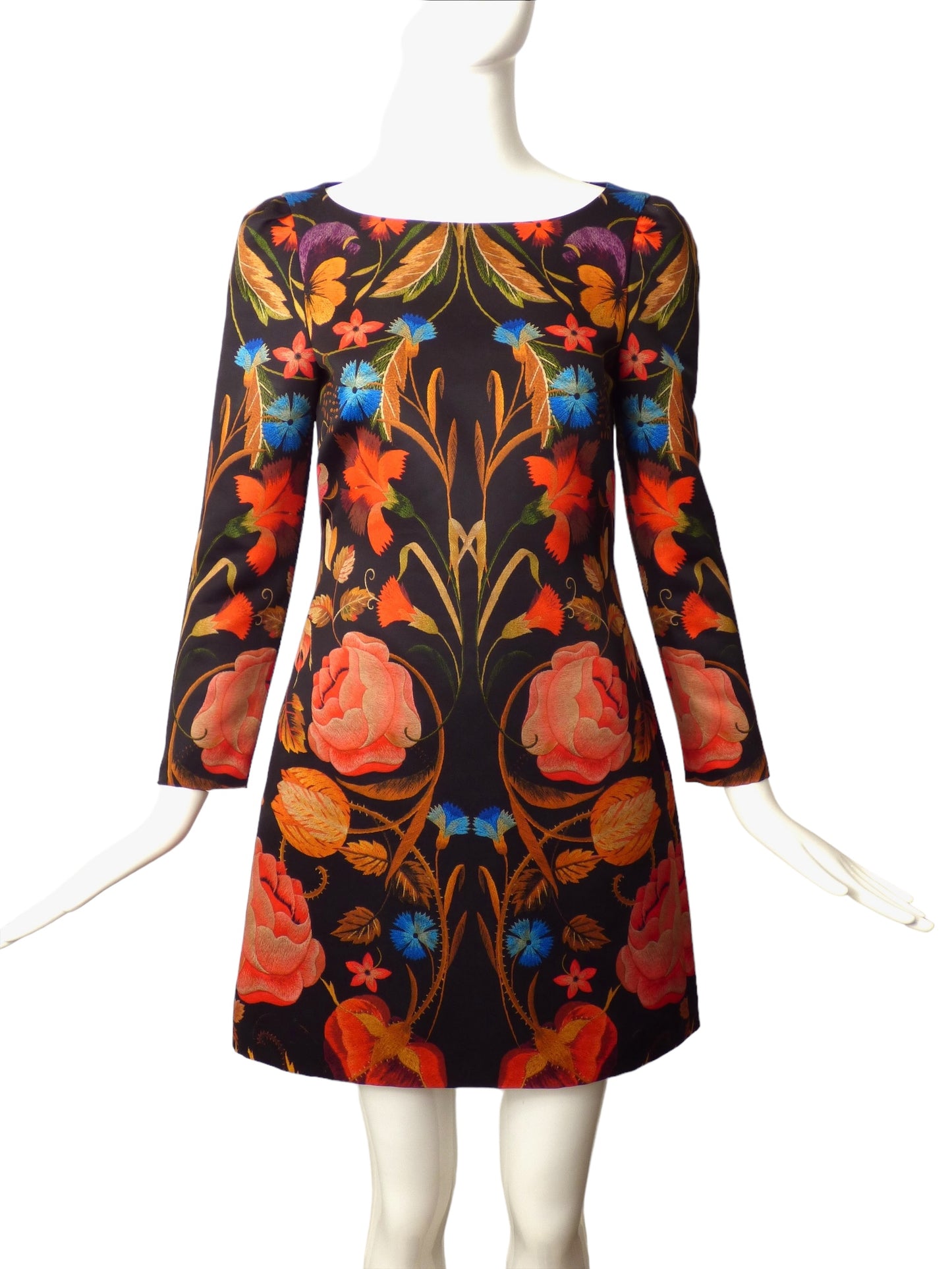 TEMPERLEY-2014  NWT Floral Print Satin Dress, Size 4