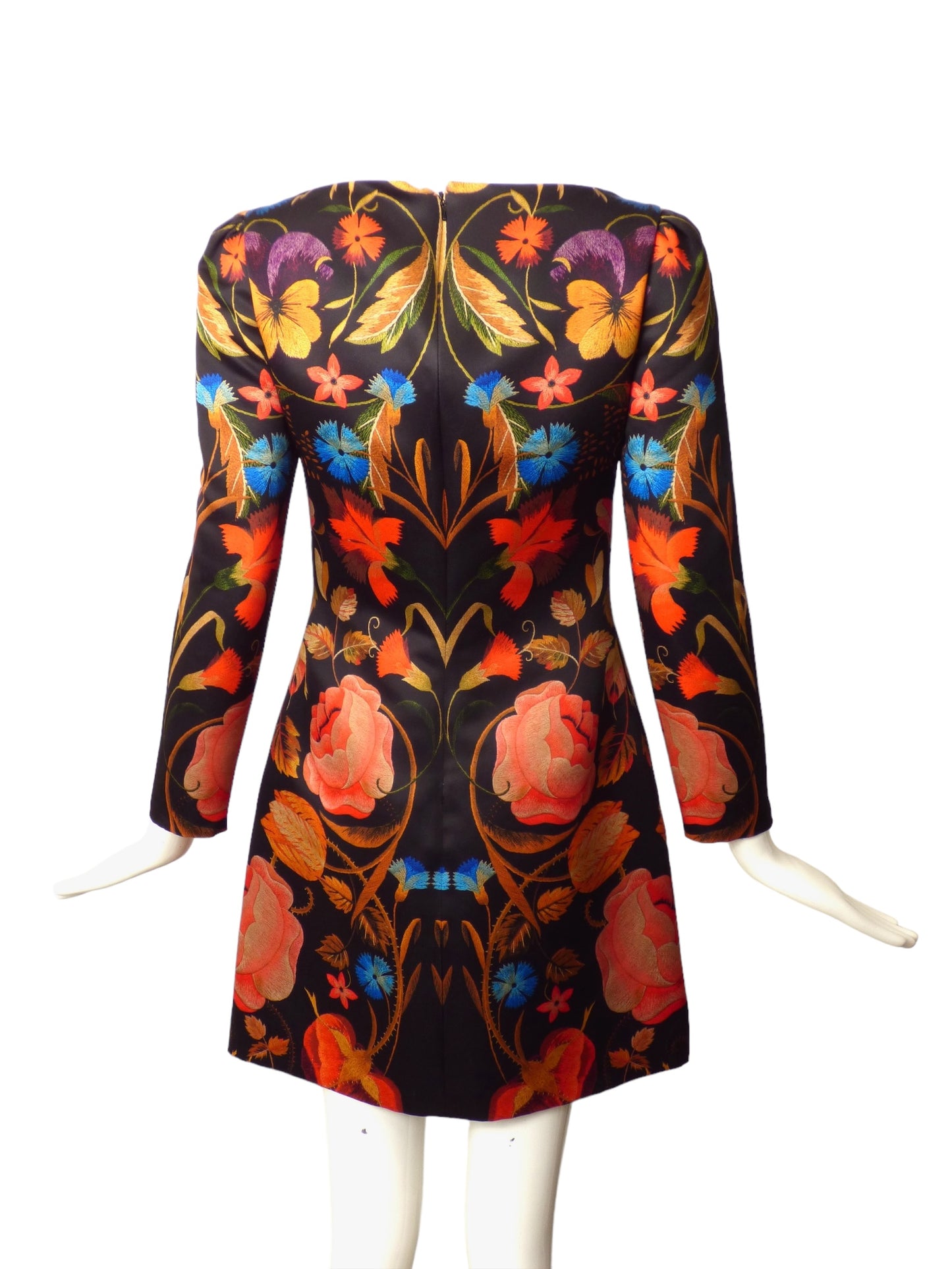 TEMPERLEY-2014  NWT Floral Print Satin Dress, Size 4