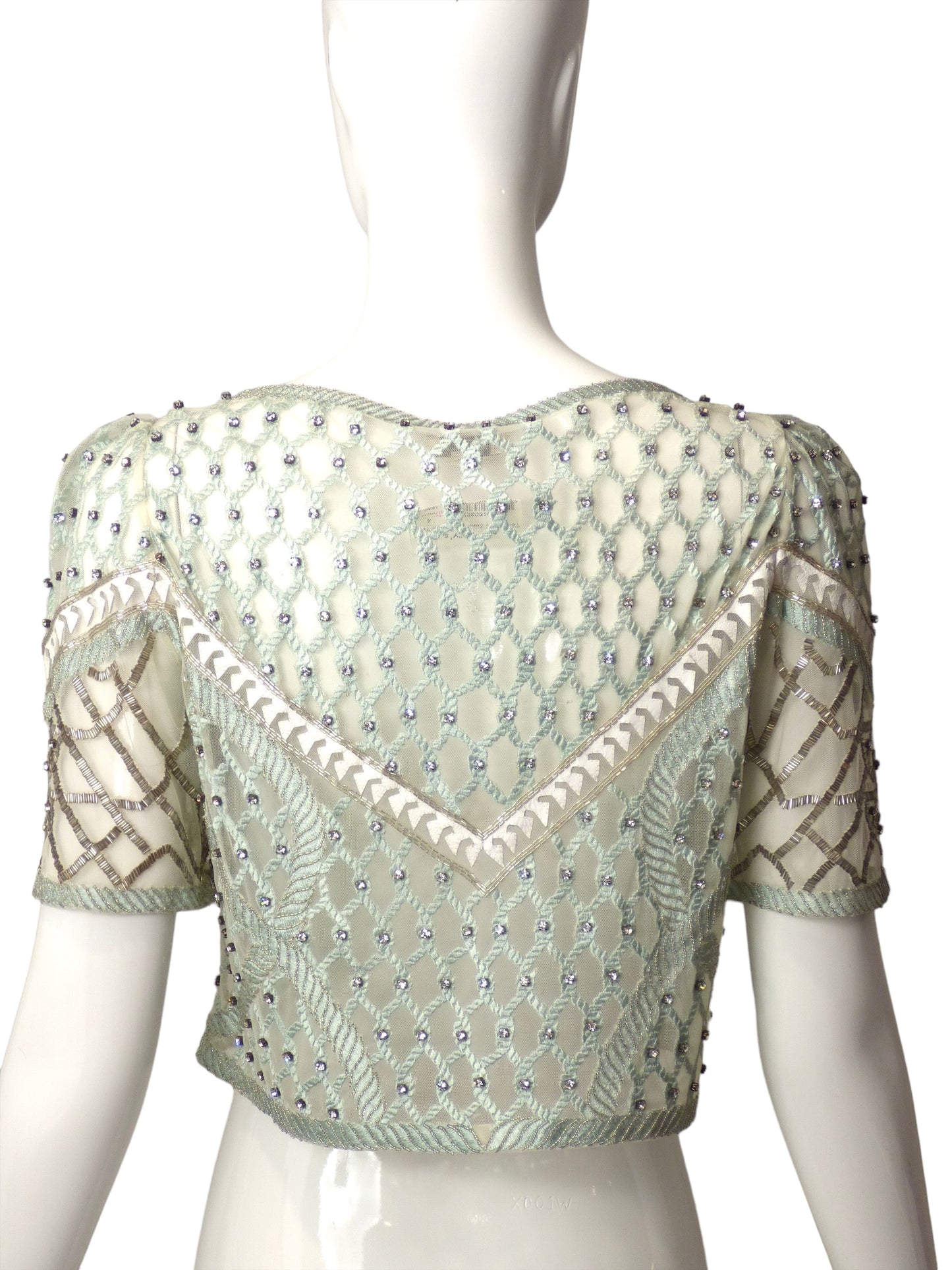 TEMPERLEY- NWT Beaded Tulle Crop Top, Size 4