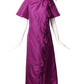 MANUEL MENDEZ- 1970s Purple Taffeta Wrap Gown, Size 4