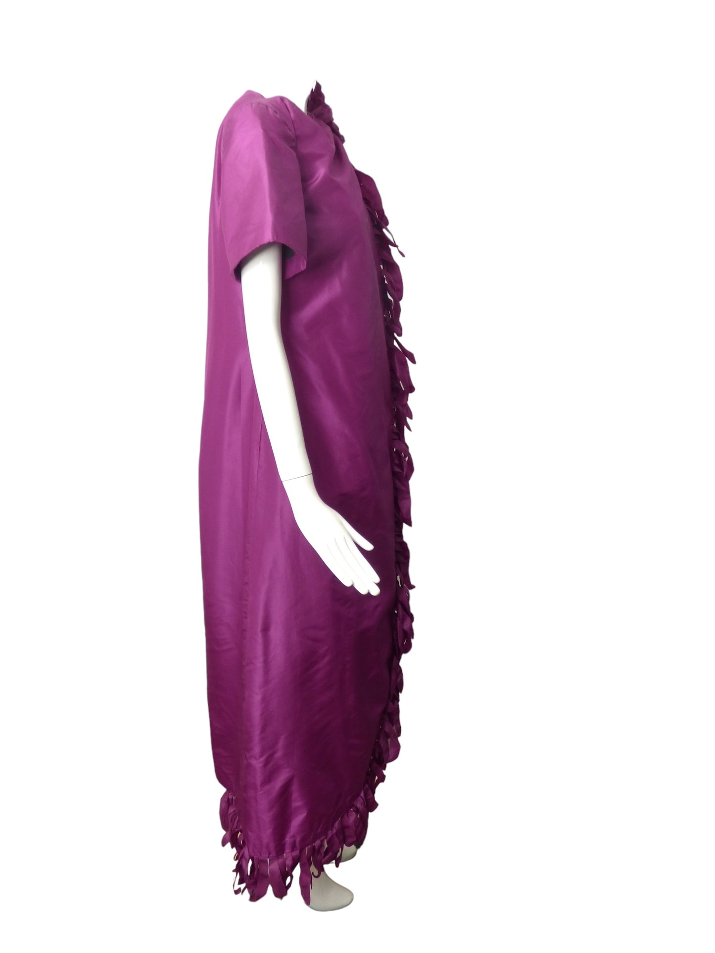 MANUEL MENDEZ- 1970s Purple Taffeta Wrap Gown, Size 4