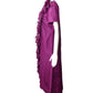 MANUEL MENDEZ- 1970s Purple Taffeta Wrap Gown, Size 4