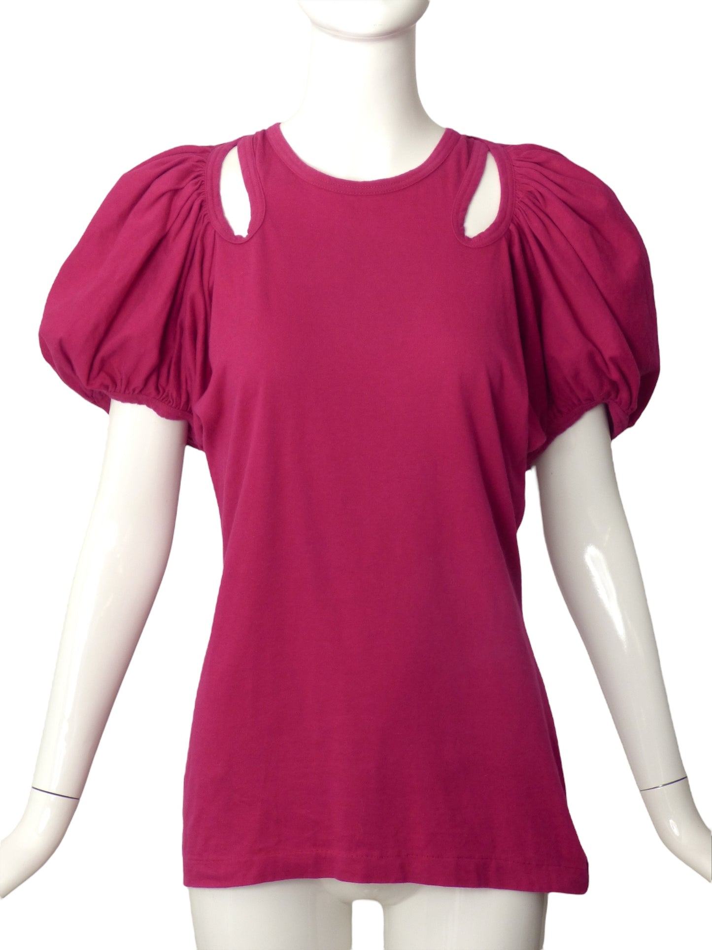 COMME DES GARCONS- 1989 Pink Cotton Cutout Top, Size 6