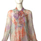 CHANEL-1970s Chiffon Print Blouse, Size 8