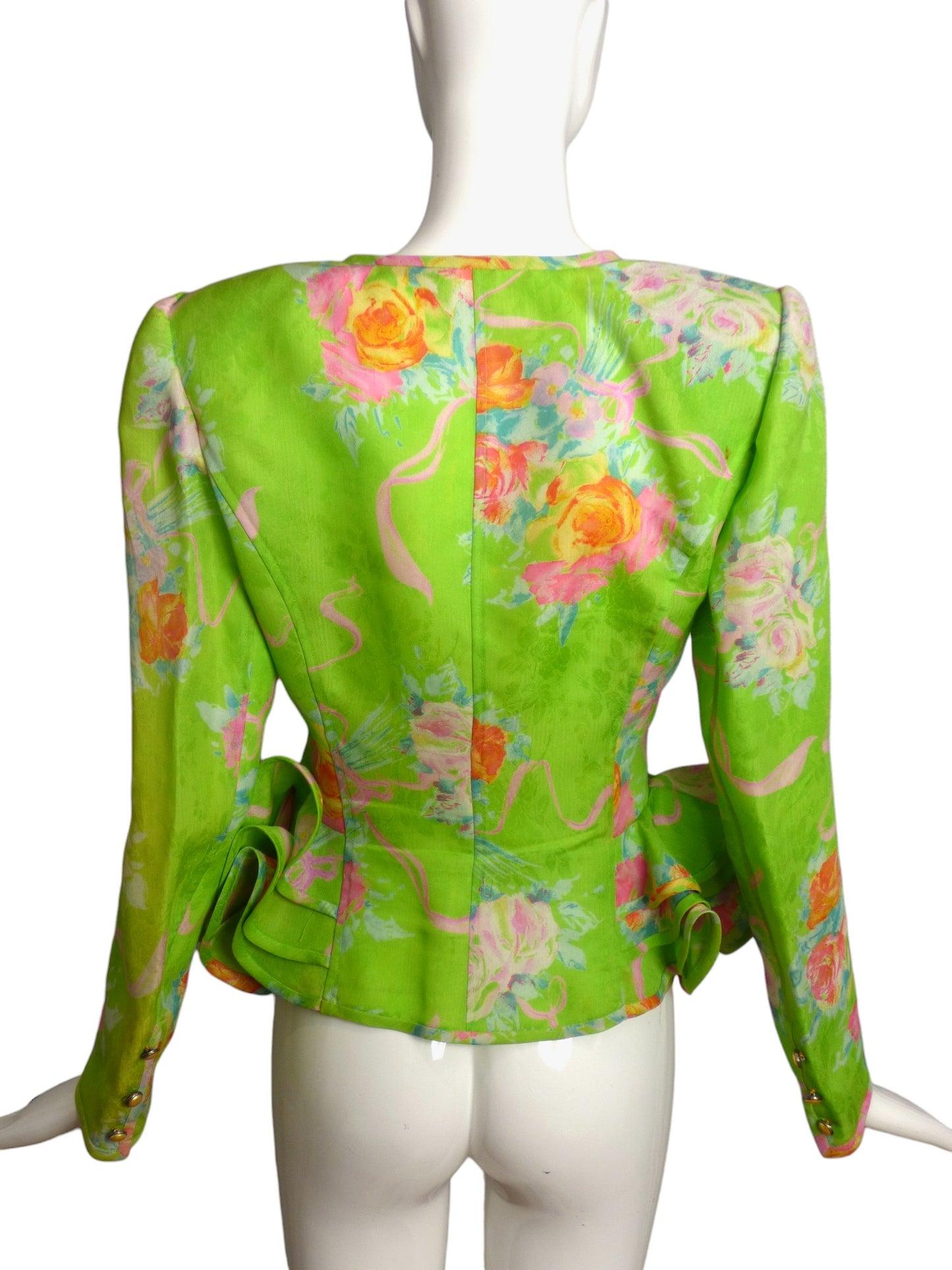 EMANUEL UNGARO- 1980s Floral Organza Jacket, Size 6