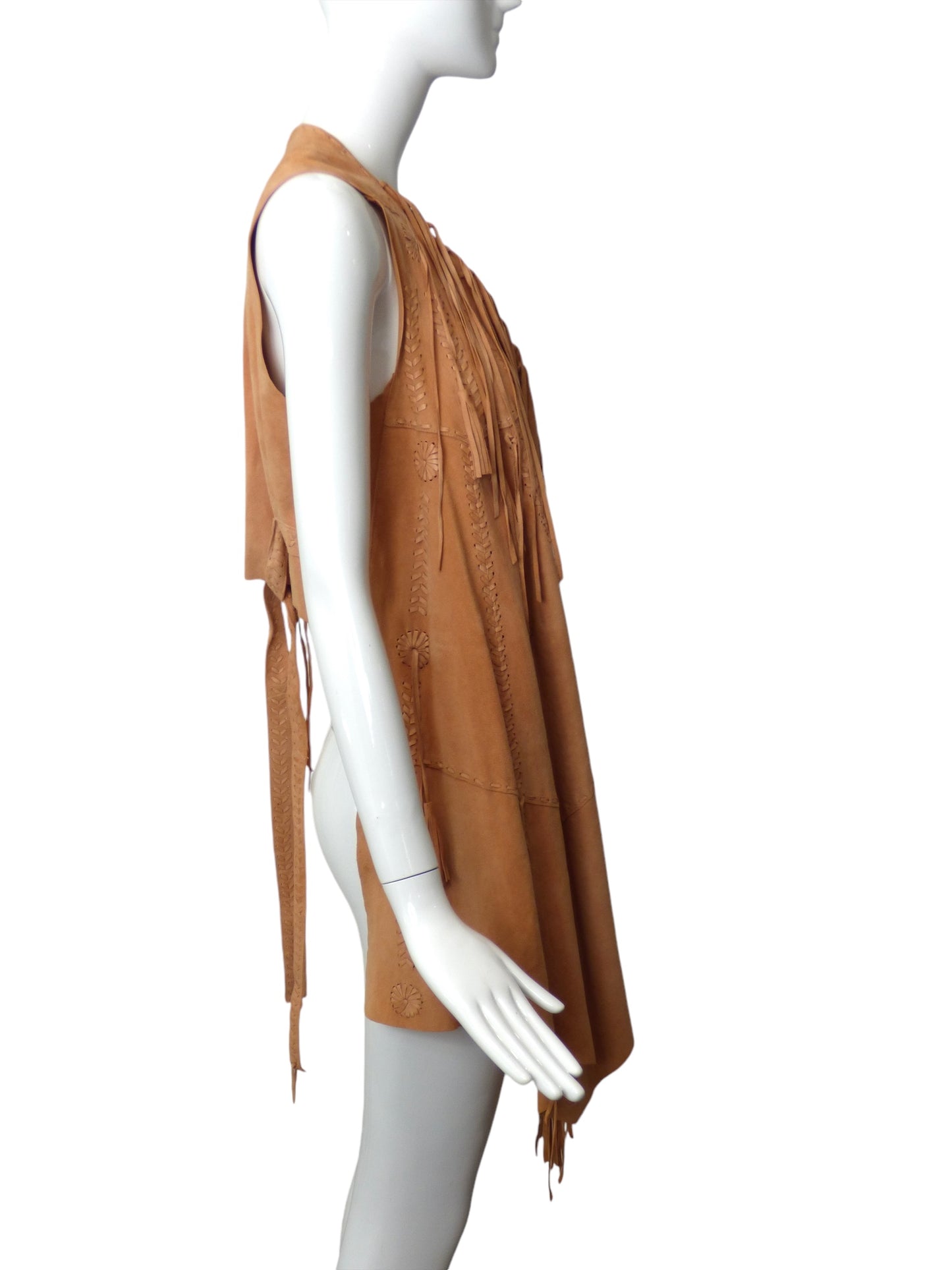 ROBERTO CAVALLI- Suede Fringe Vest, Size 8