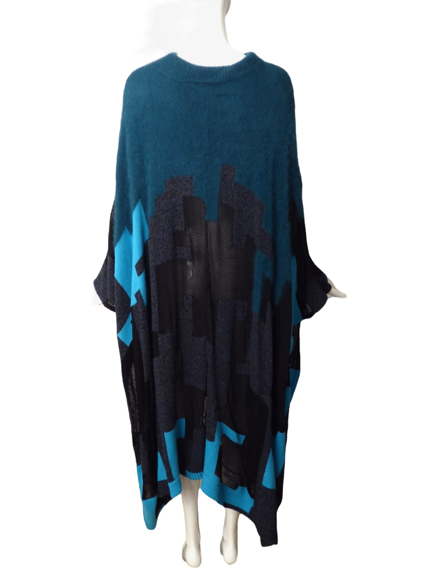 PHILLIP LIM- 2012 Multi Color Oversized Sweater Knit Poncho, Small