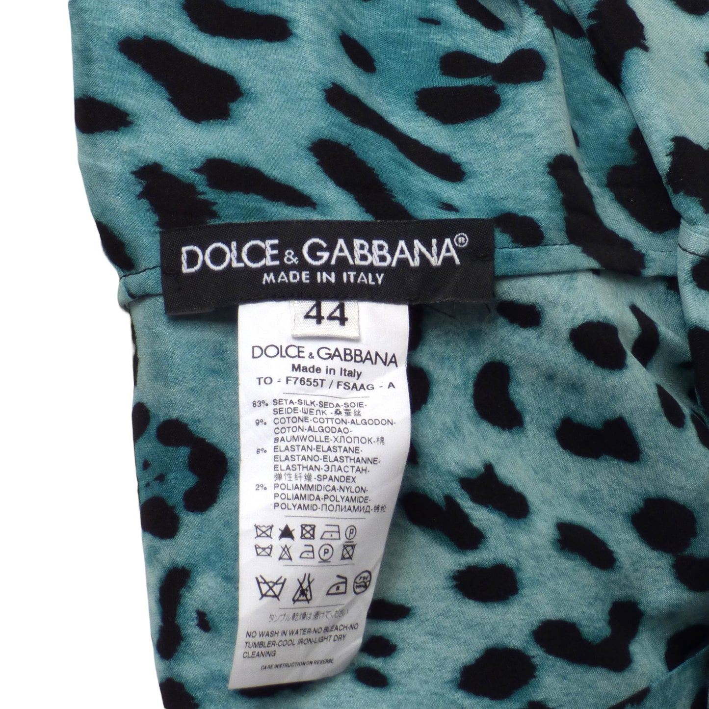 DOLCE & GABBANA- 1990s Teal Chiffon & Lace Blouse, Size 10