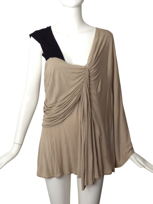 GIVENCHY- Draped Knit Asymmetrical Blouse, Size 8