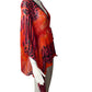 ROBERTO CAVALLI- Silk Print Caftan Blouse, Size 12