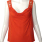 CHRISTIAN DIOR- Orange Beaded Jersey Knit Tank Top, Size 8