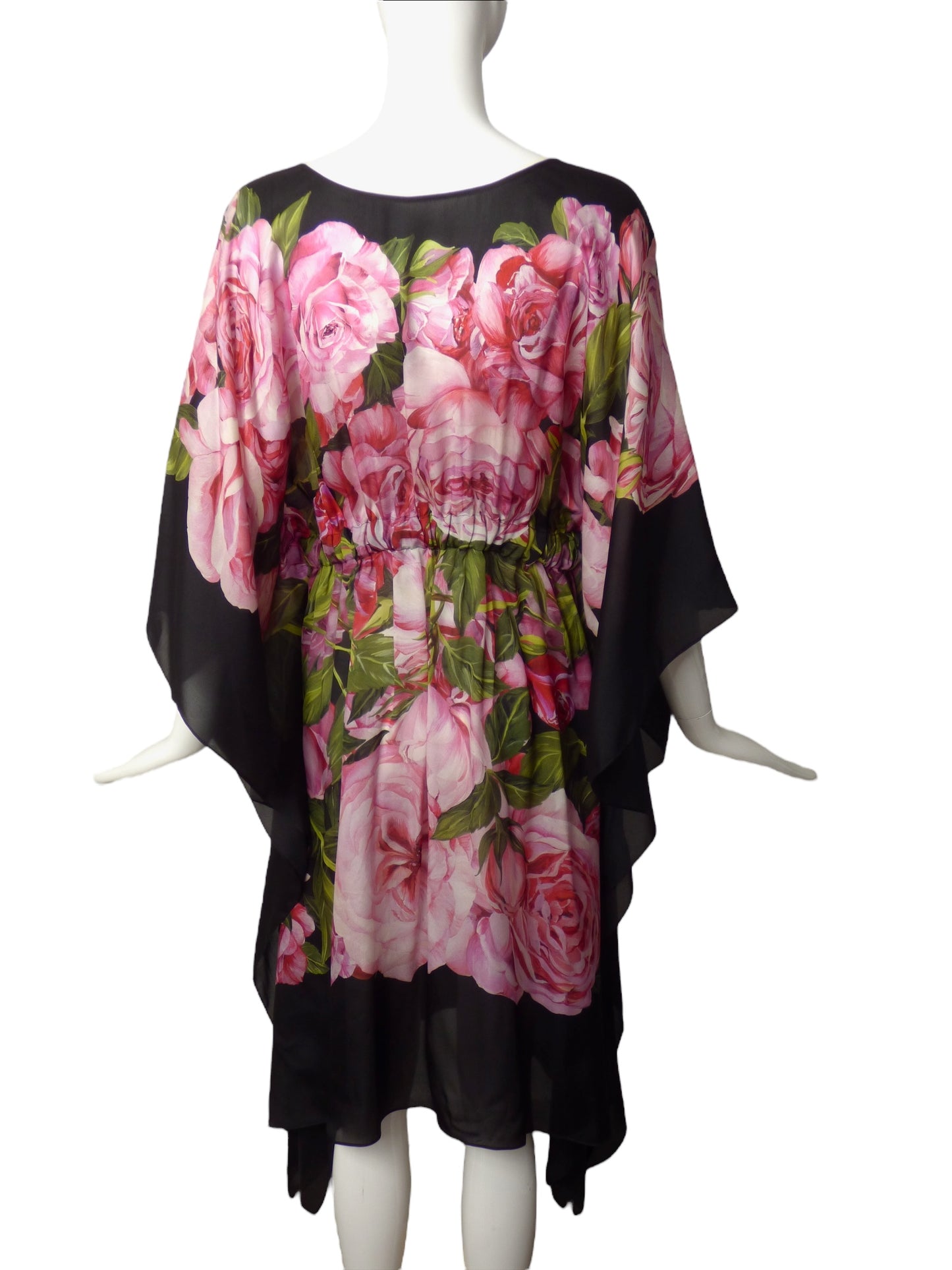 DOLCE & GABBANA- Silk Floral Print Short Caftan, Size-8