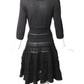 ALAIA- Black Knit Textured Dress, Size 8