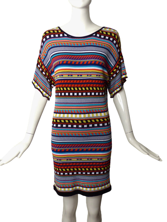 EMILIO PUCCI- Multi Color Bodycon Knit Dress, Size 10