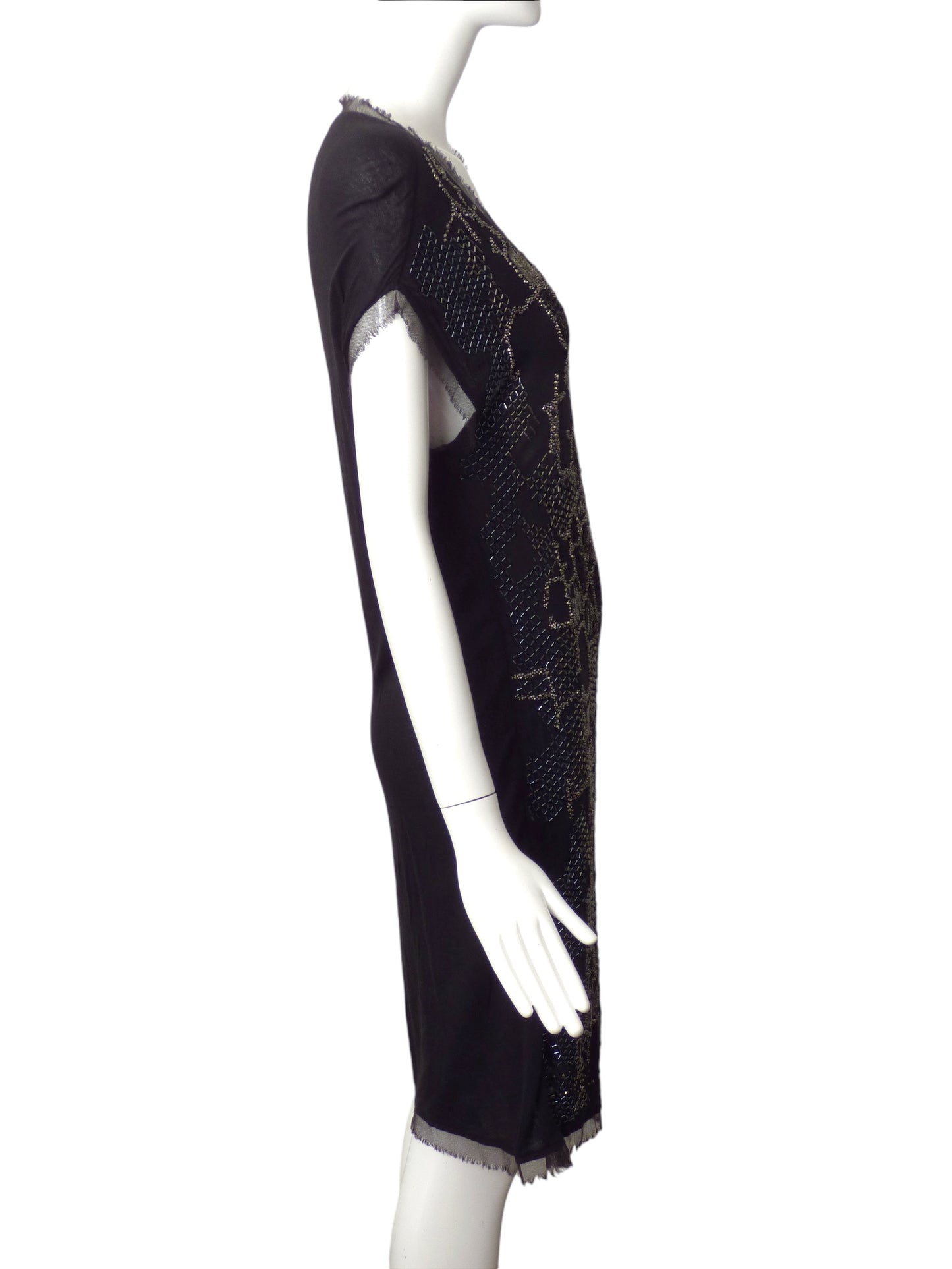 ROBERTO CAVALLI- Beaded Jersey T-Shirt Dress, Size 10