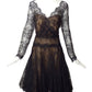 OSCAR DE LA RENTA- 2012 Black Lace Cocktail Dress, Size 14