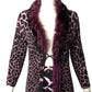 ROBERTO CAVALLI- 2pc Animal Print Fur Trimmed Ensemble, Size 8