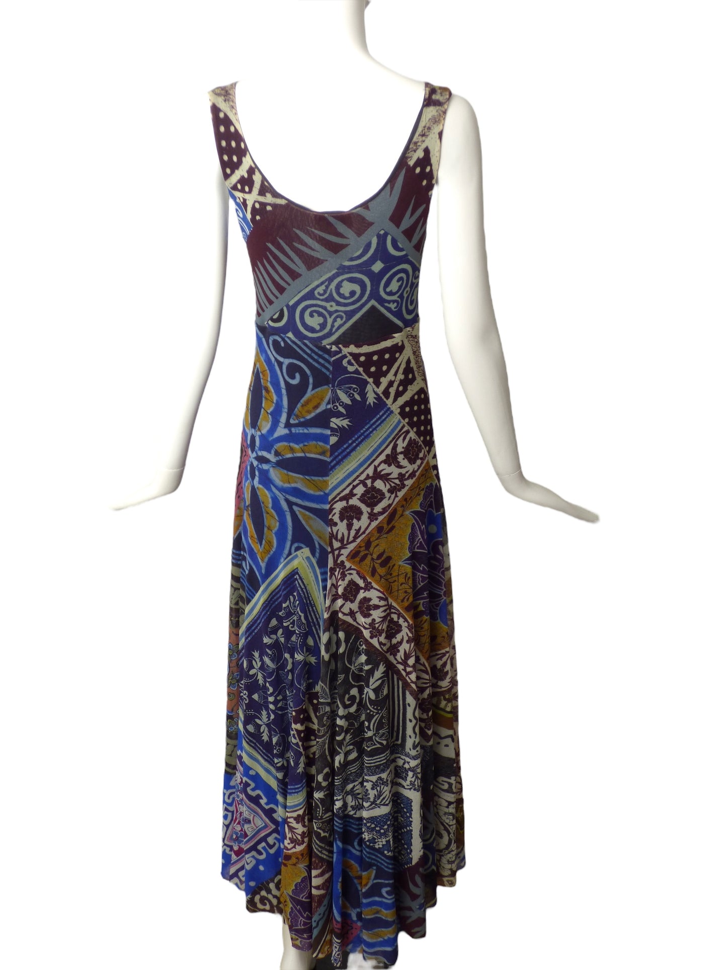 FUZZI- Printed Mesh Maxi Dress, Size 8