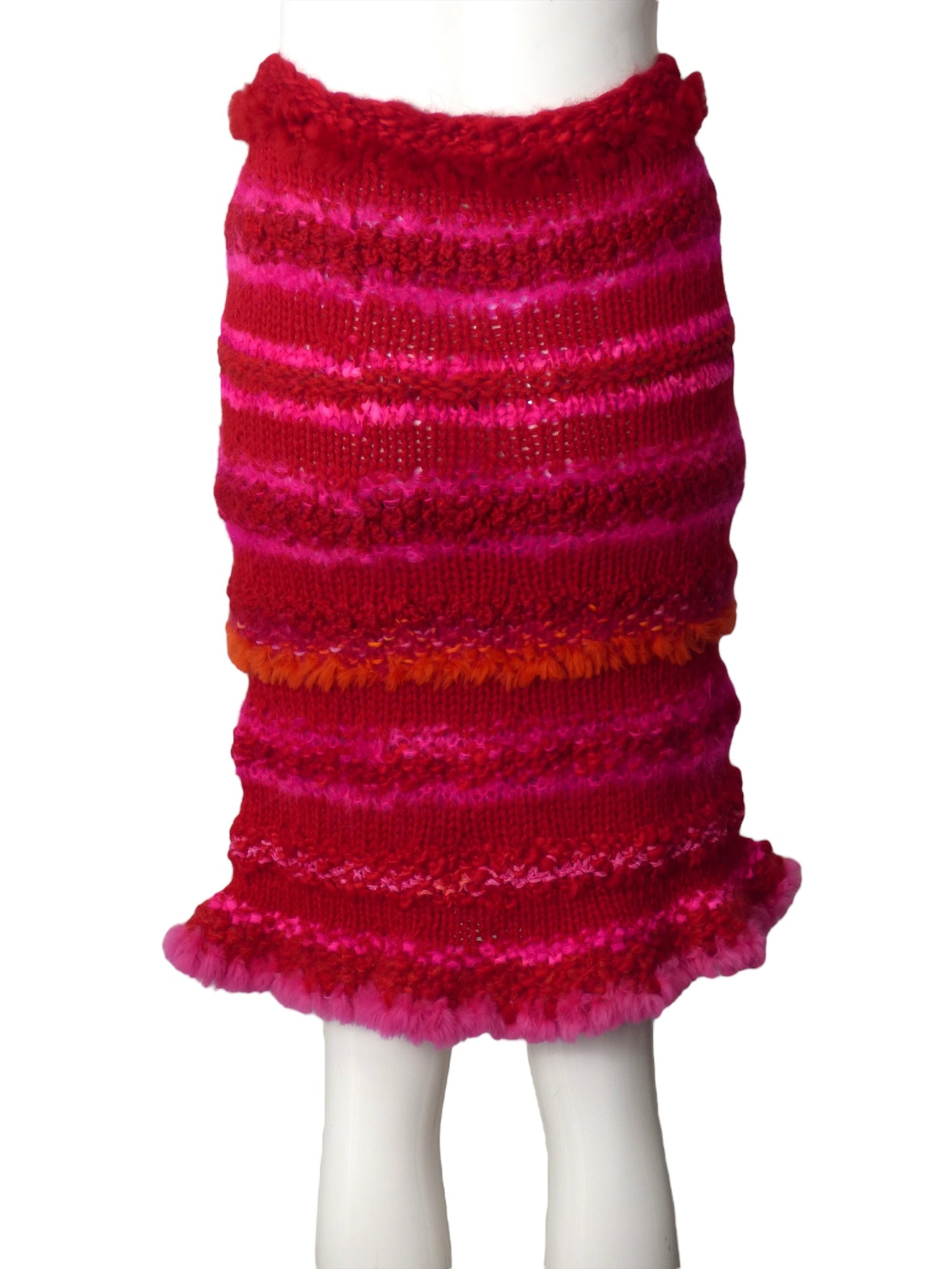 CINDY GOBLE- Multi Color Hand Knitted Skirt, Size 4