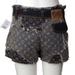 LOUIS VUITTON- 2007 Logo Print Denim Short Shorts, Size 12