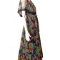 VICTOR COSTA-1970s Floral Chiffon Print Evening Dress, Size 4