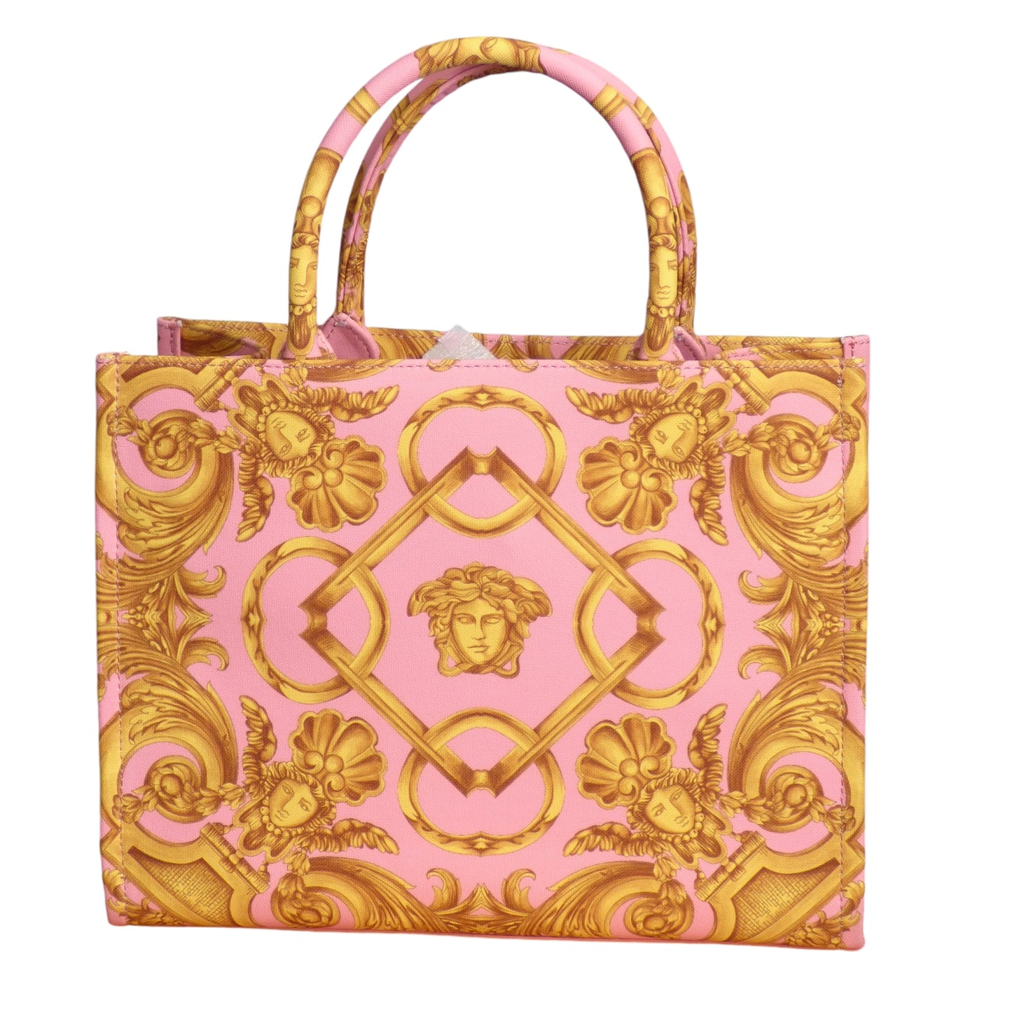 VERSACE- NWT Pink & Gold Canvas Medusa Tote