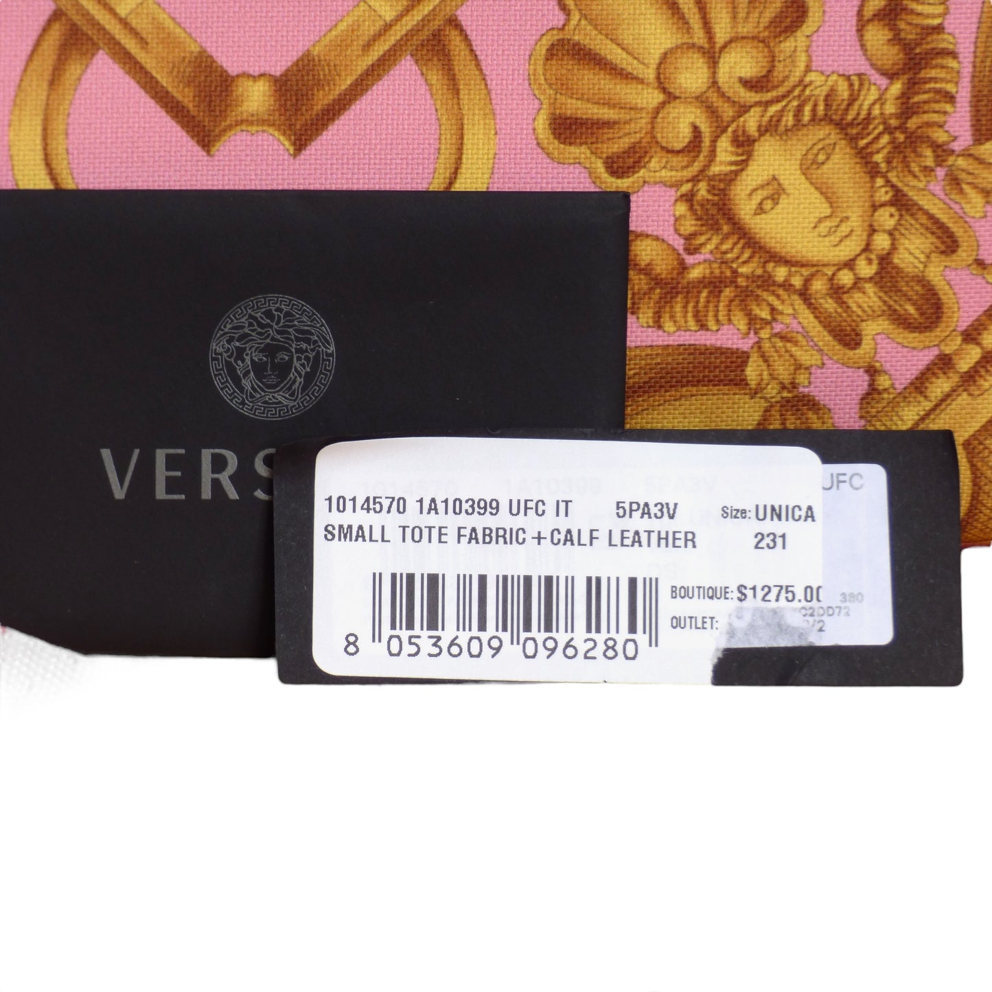 VERSACE- NWT Pink & Gold Canvas Medusa Tote