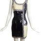 OLEG CASSINI- 1980s Sequin Color Block Dress, Size 4