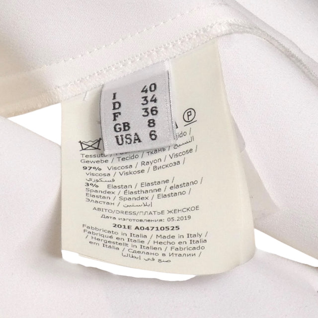 MOSCHINO COUTURE- 2020 White Embroidered Knit Dress, Size 6