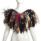 1980s Beaded Fabric Fringe Collar, One Size