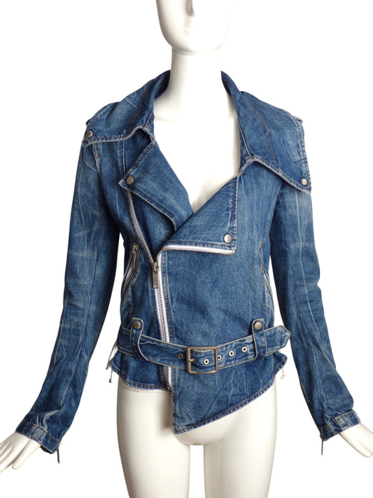 UNRAVEL PROJECT- Lace Up Denim Jacket, Size 6