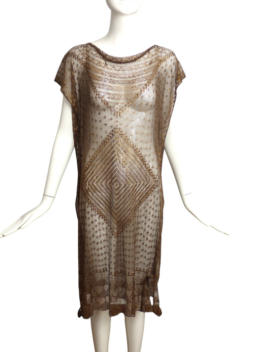 1920s Gold Assuit Tunic, Size 6