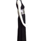 VALENTINO- Black Sequin Crepe Evening Gown, Size 10