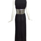 VALENTINO- Black Sequin Crepe Evening Gown, Size 10