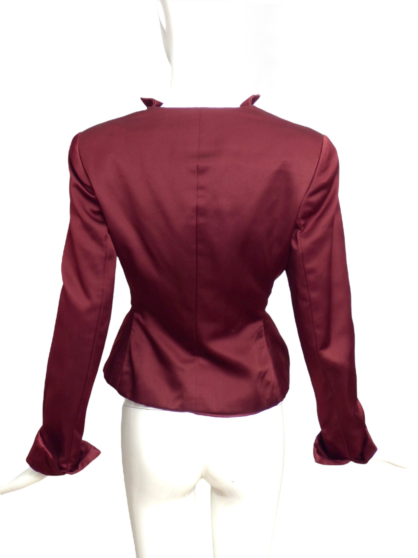 BILL BLASS- 1990s Burgundy Silk Evening Blazer, Size 8