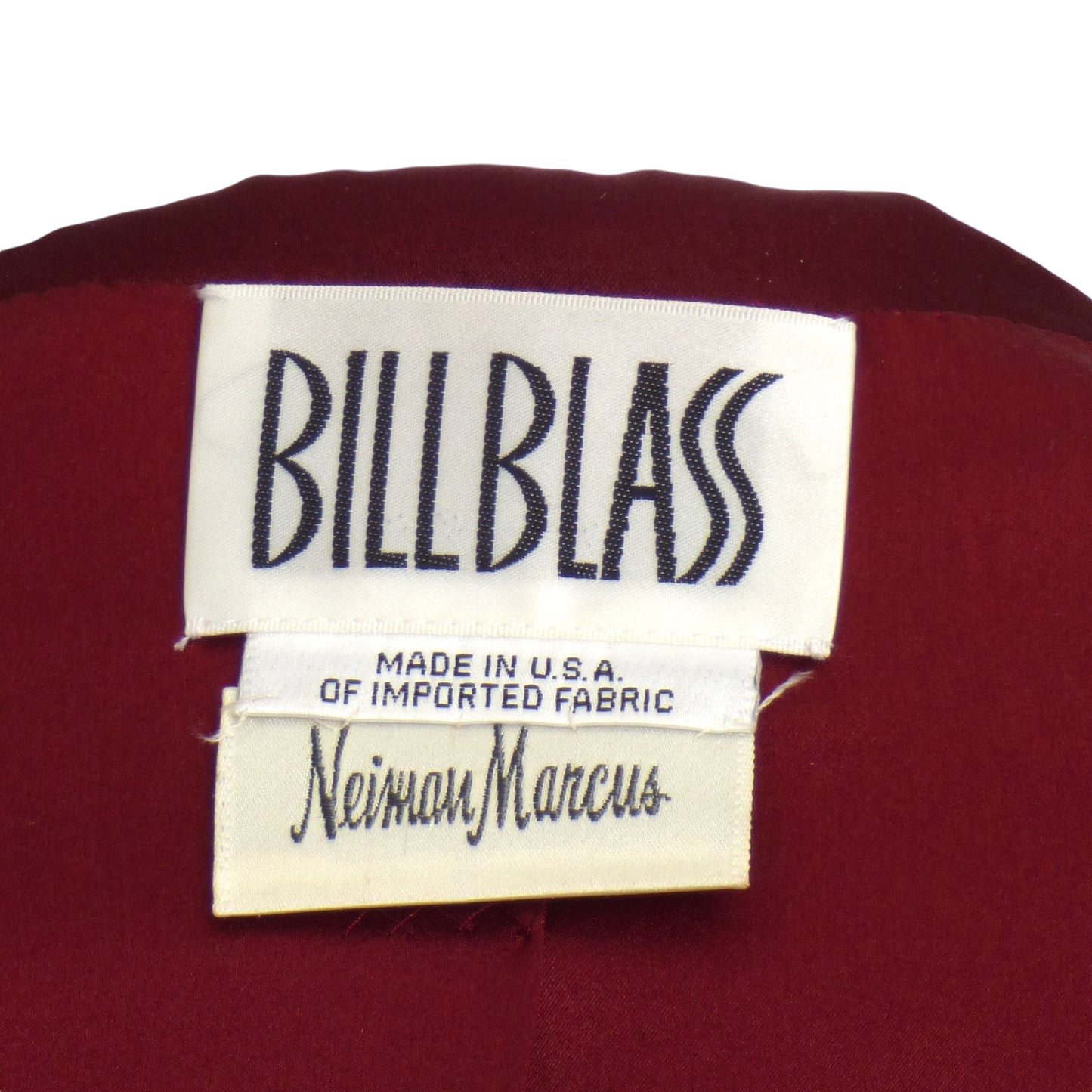 BILL BLASS- 1990s Burgundy Silk Evening Blazer, Size 8