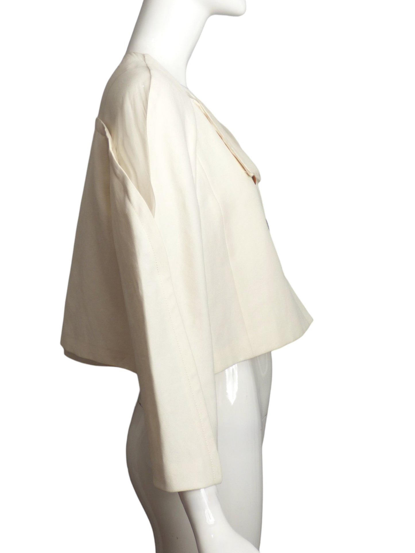 CAROLINA HERRERA- NWT Ivory Brocade & Organza Jacket, Size 12