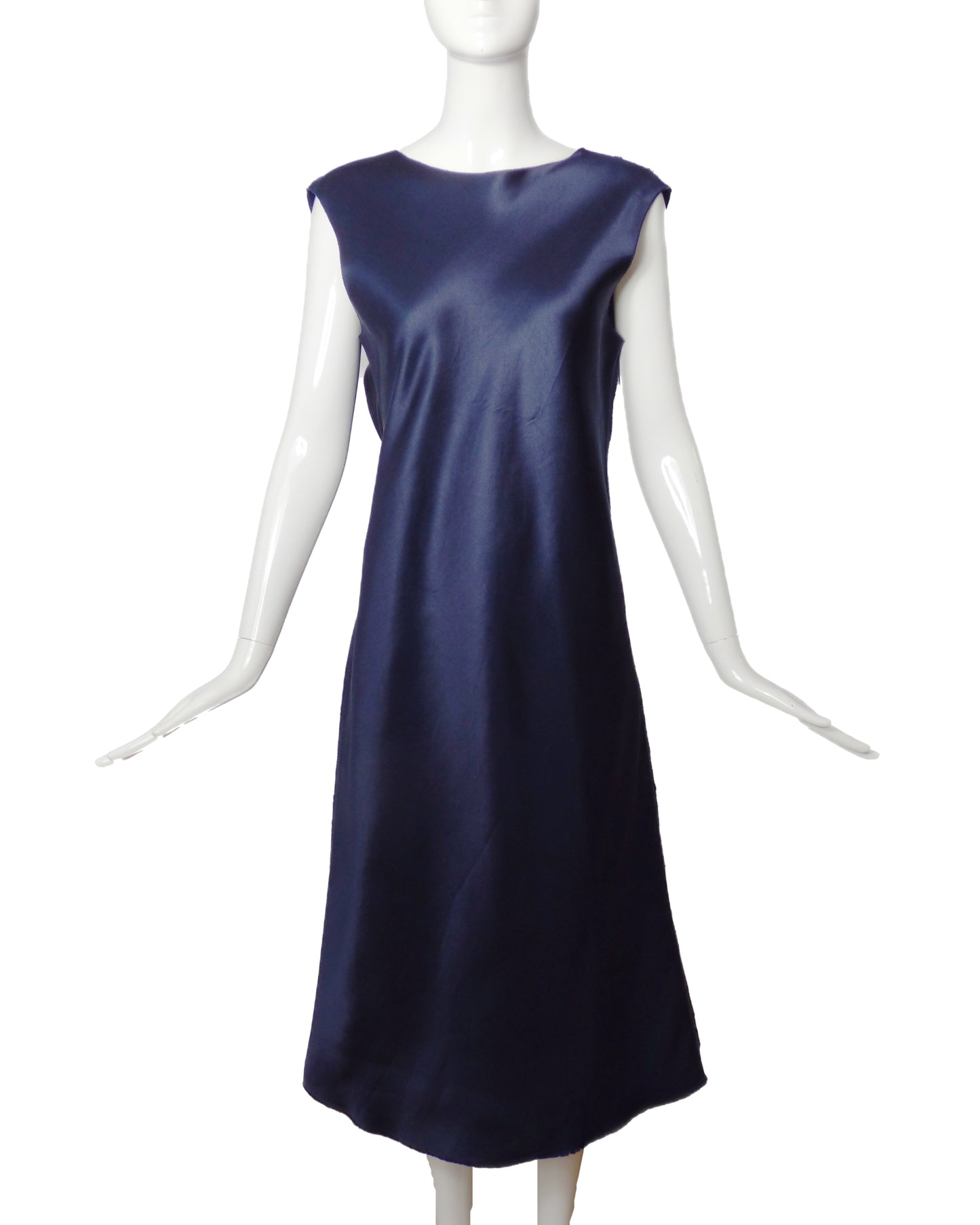 LANVIN- 2007 Navy Satin Dress, Size 12