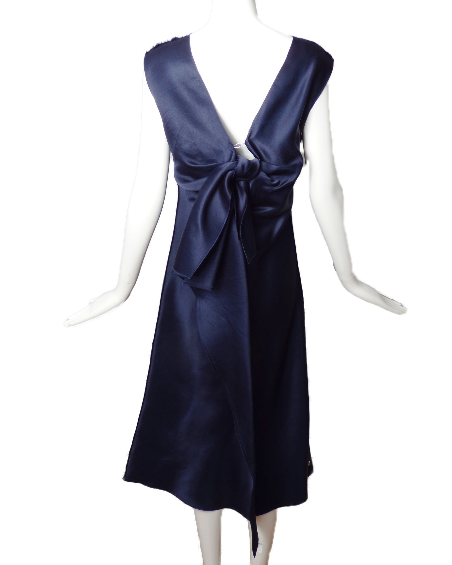 LANVIN- 2007 Navy Satin Dress, Size 12