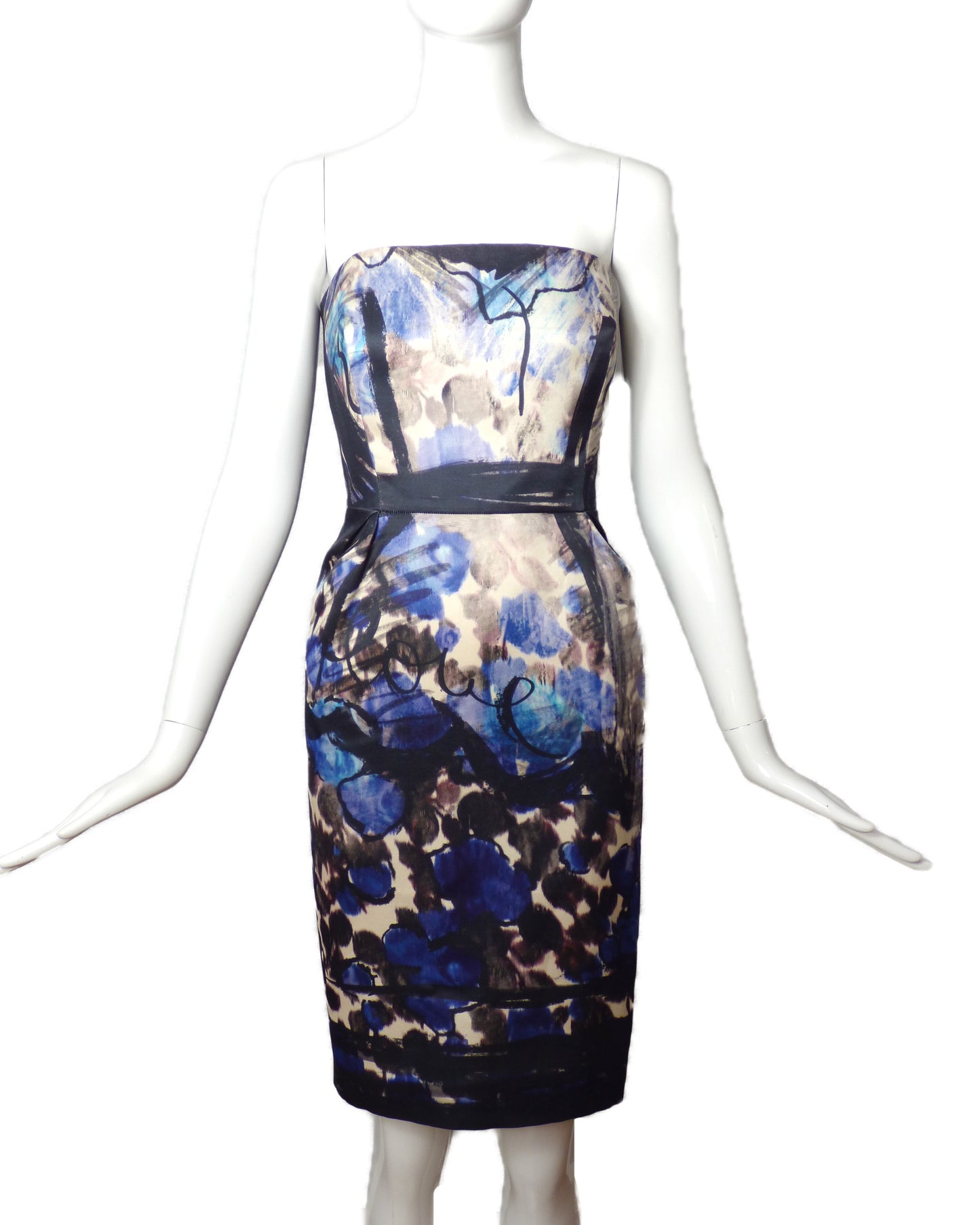 LANVIN- NWT 2012 Print Satin Cocktail Dress, Size 8