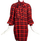 YVES SAINT LAURENT- 1990s Silk Plaid Shirt Dress, Size 4