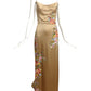 REEM ACRA- Embroidered Trained Silk Gown, Size 10