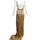 REEM ACRA- Embroidered Trained Silk Gown, Size 10