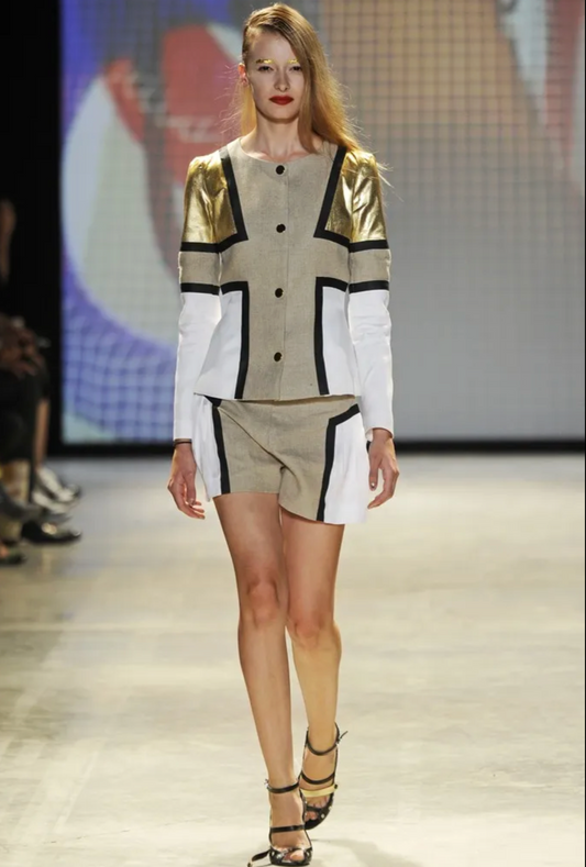 JC DE CASTELBAJAC- 2014 Linen & Satin Shorts, Multiple Sizes Available