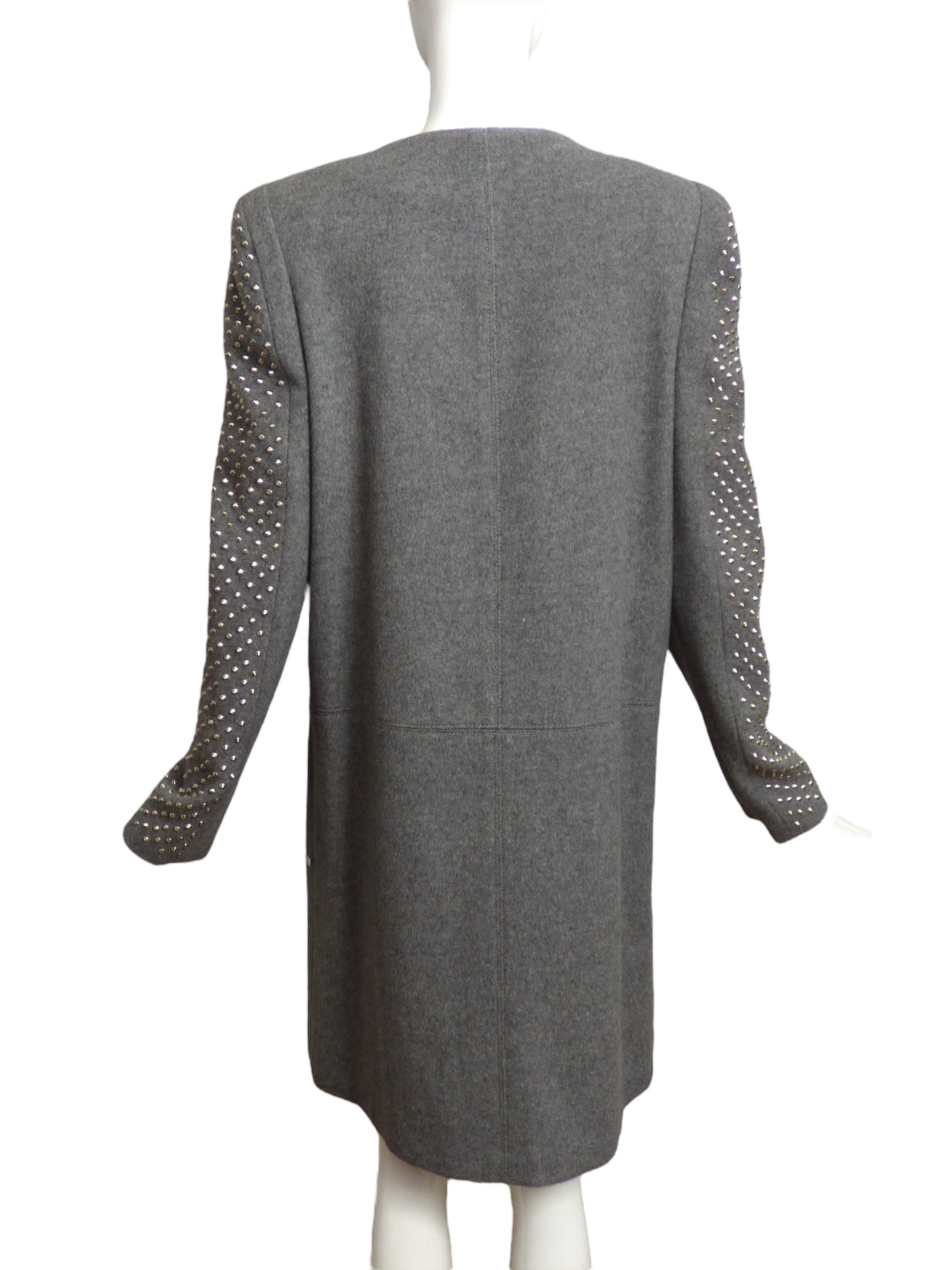 THOMAS WYLDE- NWT Grey Wool Studded Coat, Size 6