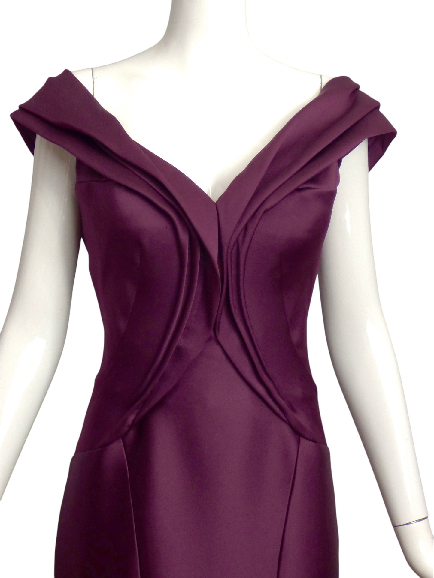 ZAC POSEN- Burgundy Satin Evening Gown, Size 8